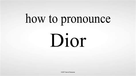 how to pronounce dior brand|how to say dior.